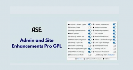 Admin and Site Enhancements Pro WP GPL ASE Pro