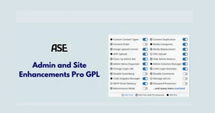 Admin and Site Enhancements Pro WP GPL ASE Pro