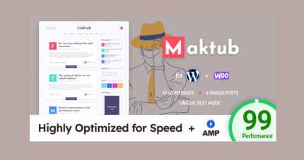 Maktub GPL Theme – Minimal & Lightweight Blog for WordPress