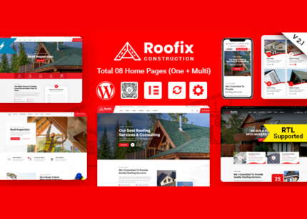 Roofix Roofing Services GPL WordPress Theme