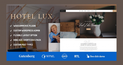 Hotel Lux Theme Resort and SPA Websites WP GPL